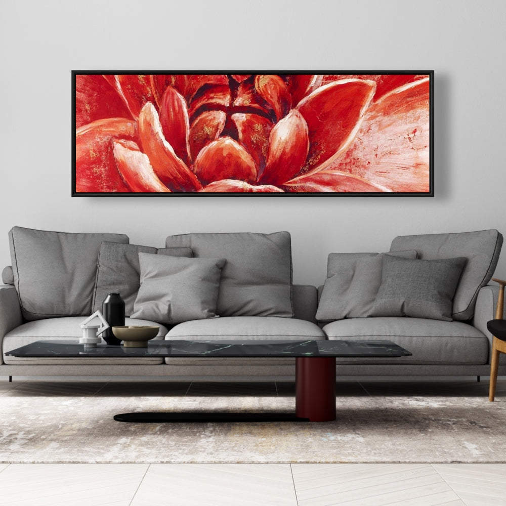 Red Chrysanthemum Canvas | Modern Botanical Wall Art Decor