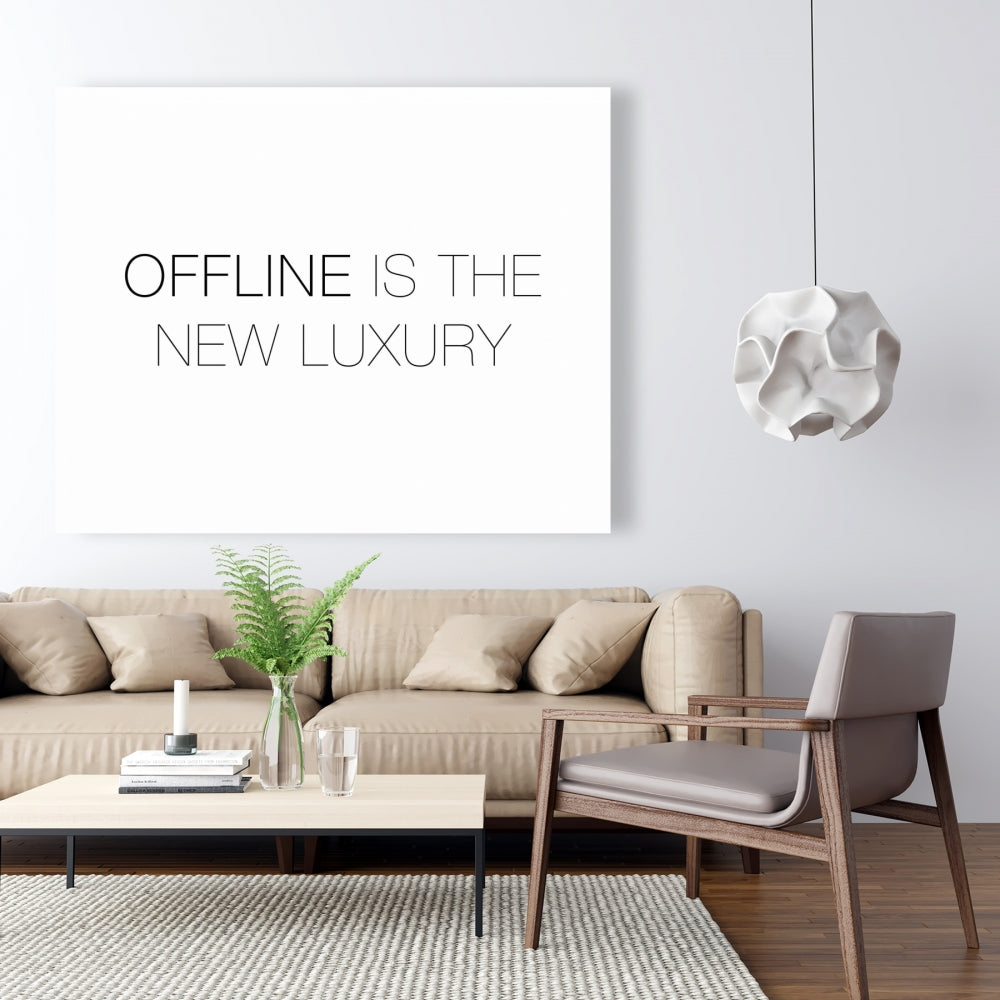 Offline is the New Luxury Canvas | Motivational Bedroom Decor