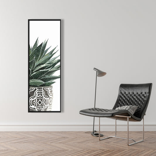 White Floral & Botanical Canvas - Zebra Plant Succulent Decor