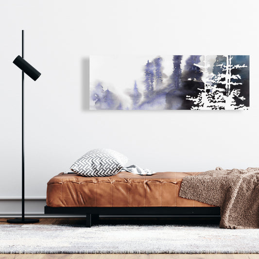 Silhouette of a Forest - Blue Canvas | Bedroom Landscape Decor