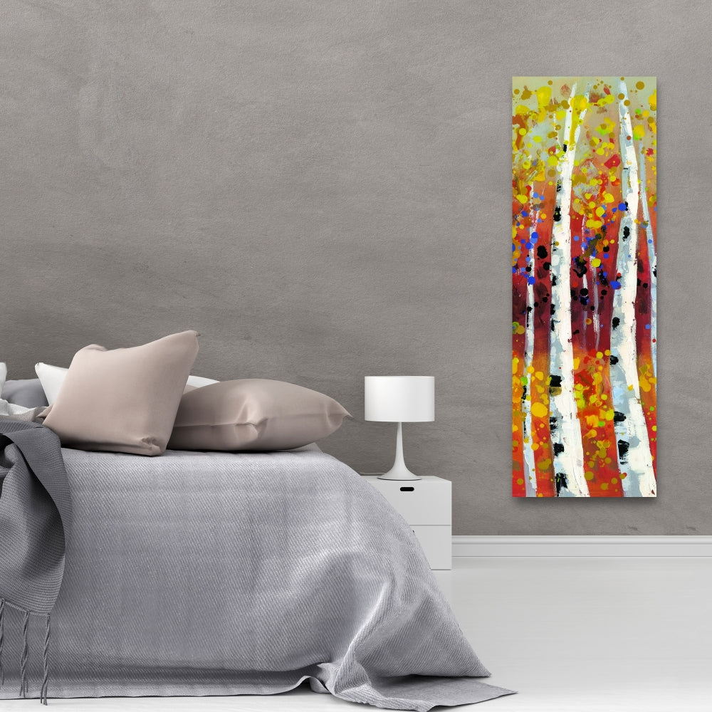 Colored Birches Yellow Canvas - Landscapes Bedroom Decor