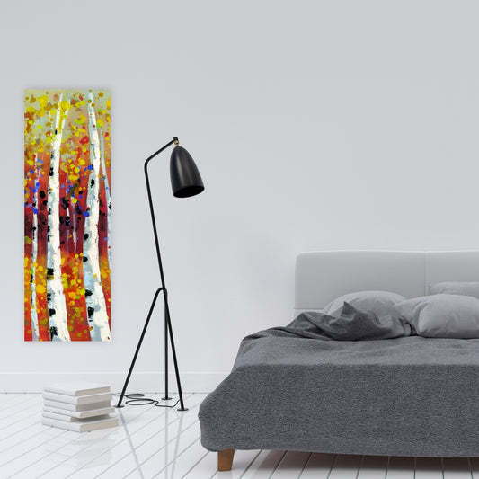 Colored Birches Yellow Canvas - Landscapes Bedroom Decor