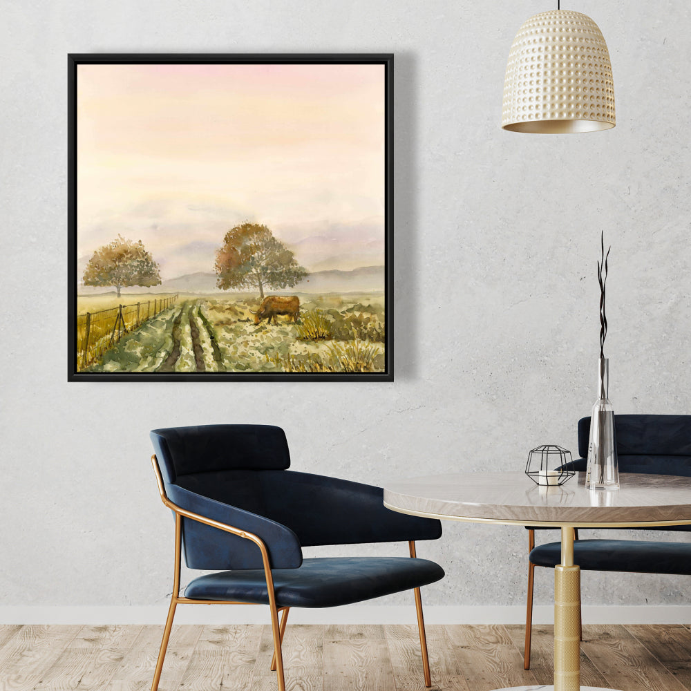 Toile « Doux matin » à la campagne | Décoration d'animaux de la ferme