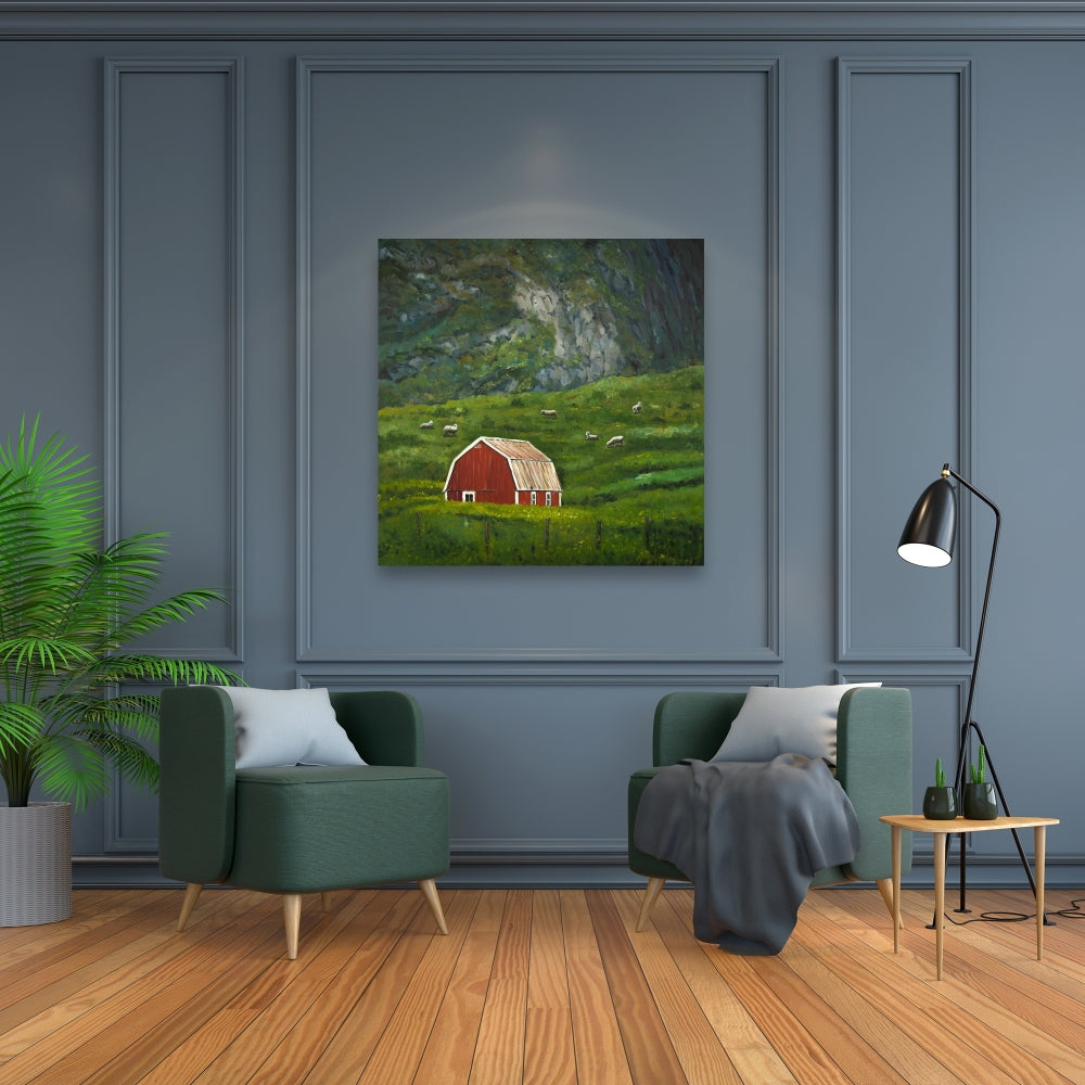 Toile de cuisine rouge rustique - Décoration de la vie à la campagne