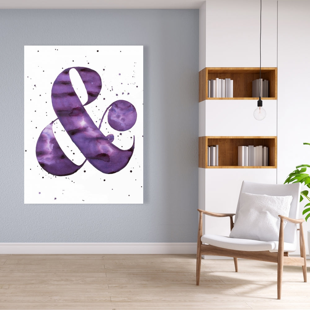 Ampersand Purple Canvas - Modern Home Decor & Wall Art