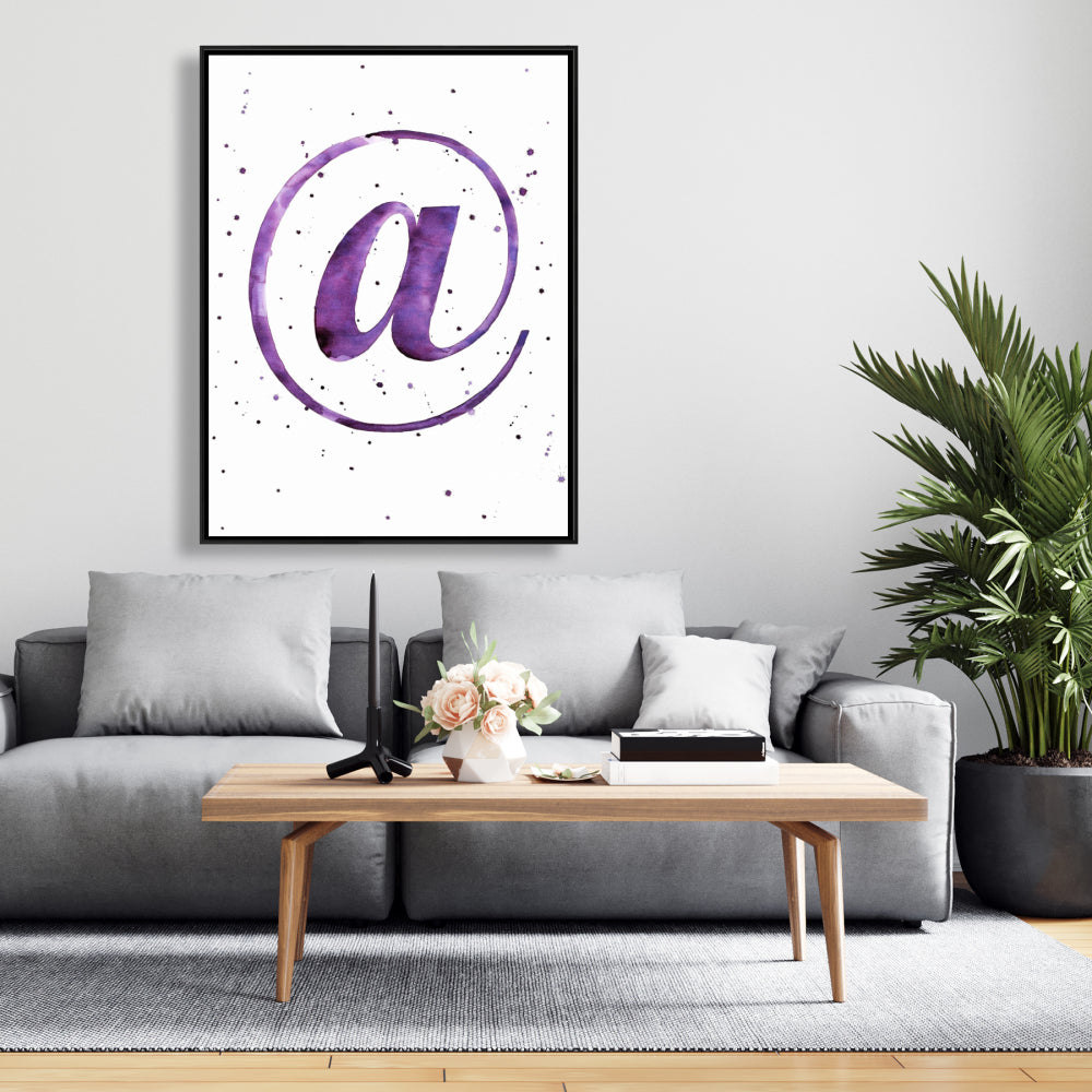 Toile encadrée violette – Symbole de décoration intérieure