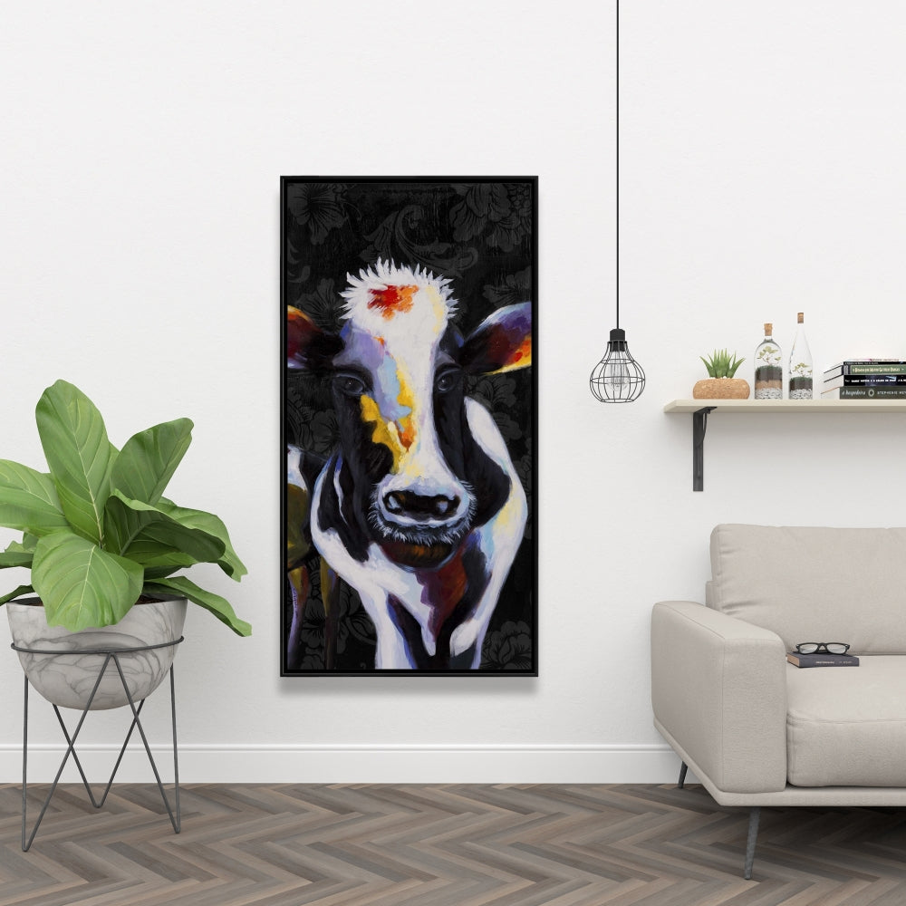 Toile victorienne « Deux vaches amusantes » | Décoration de chambre sur le thème des animaux de la ferme