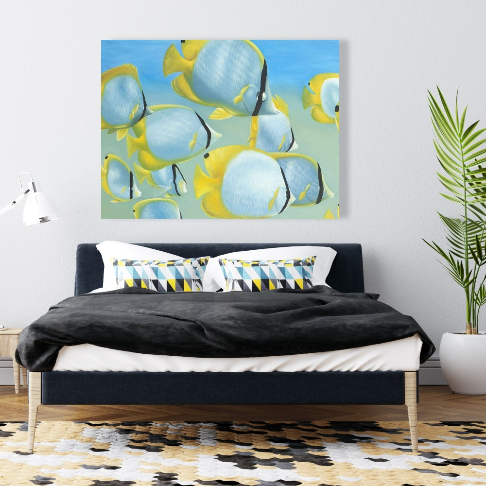 Butterfly Fishes Aquatic Animals Bathroom Canvas Home Decor