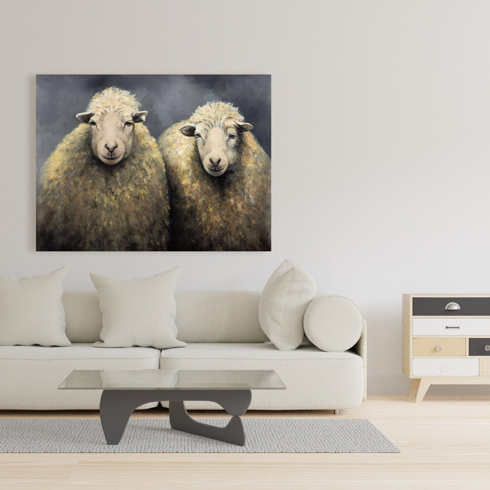 Toile rustique grise pour chambre à coucher – Décoration d'intérieur en laine de mouton