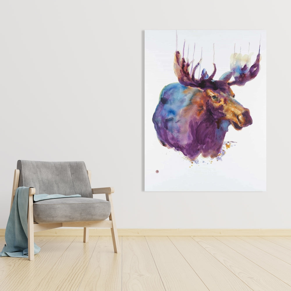 Abstract Moose Canvas | Contemporary Deer Art for Home Decor