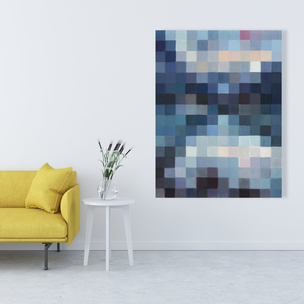 Pixelated Mountainous Landscape Canvas - Modern Bedroom Decor
