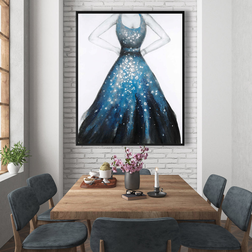 Blue Princess Dress Canvas | Bedroom Wall Art Home Decor