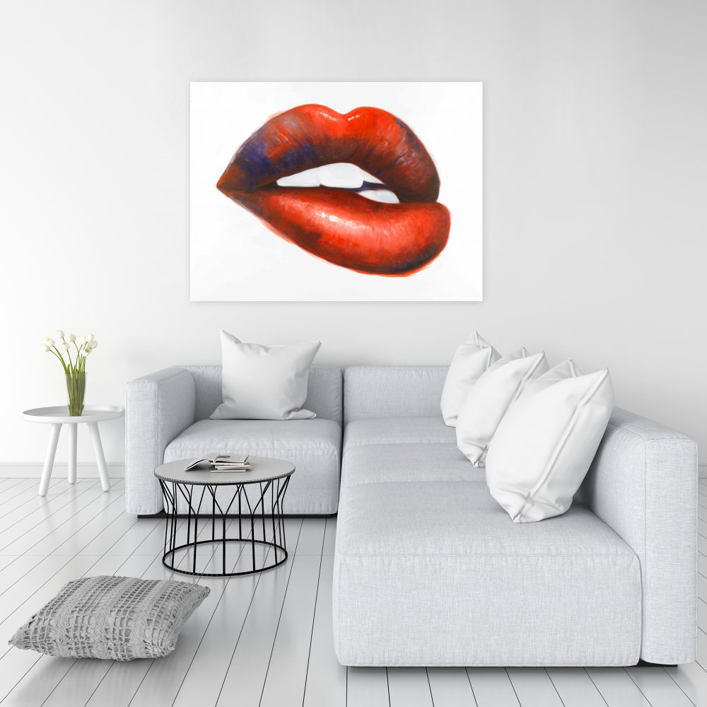 Romantic Fashion Red Canvas - Beautiful Red Mouth Decor