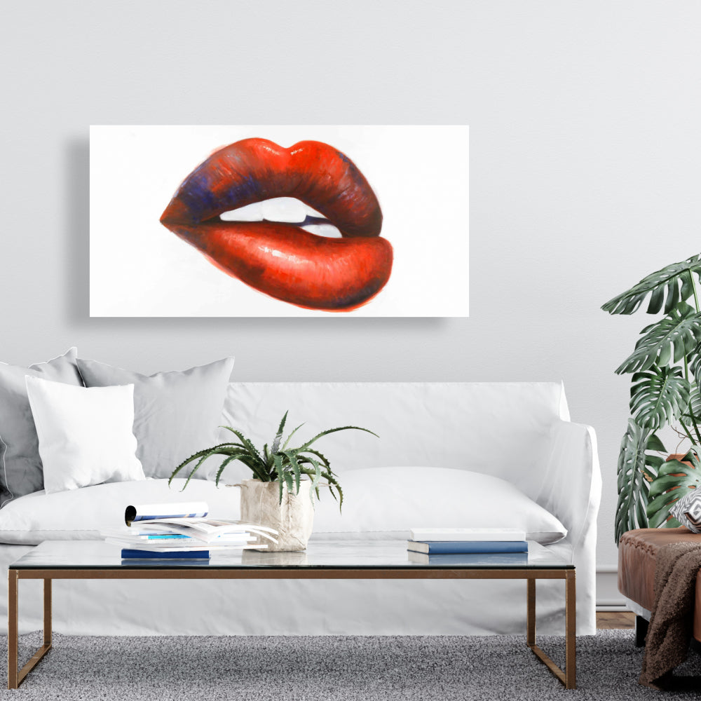 Romantic Fashion Red Canvas - Beautiful Red Mouth Decor
