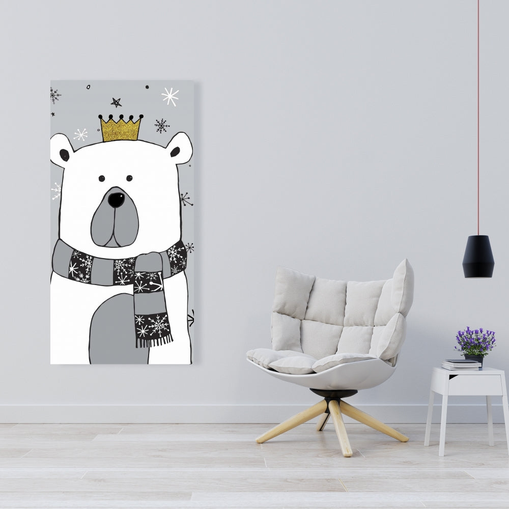 Magnifique toile d'ours gris pour la décoration du salon