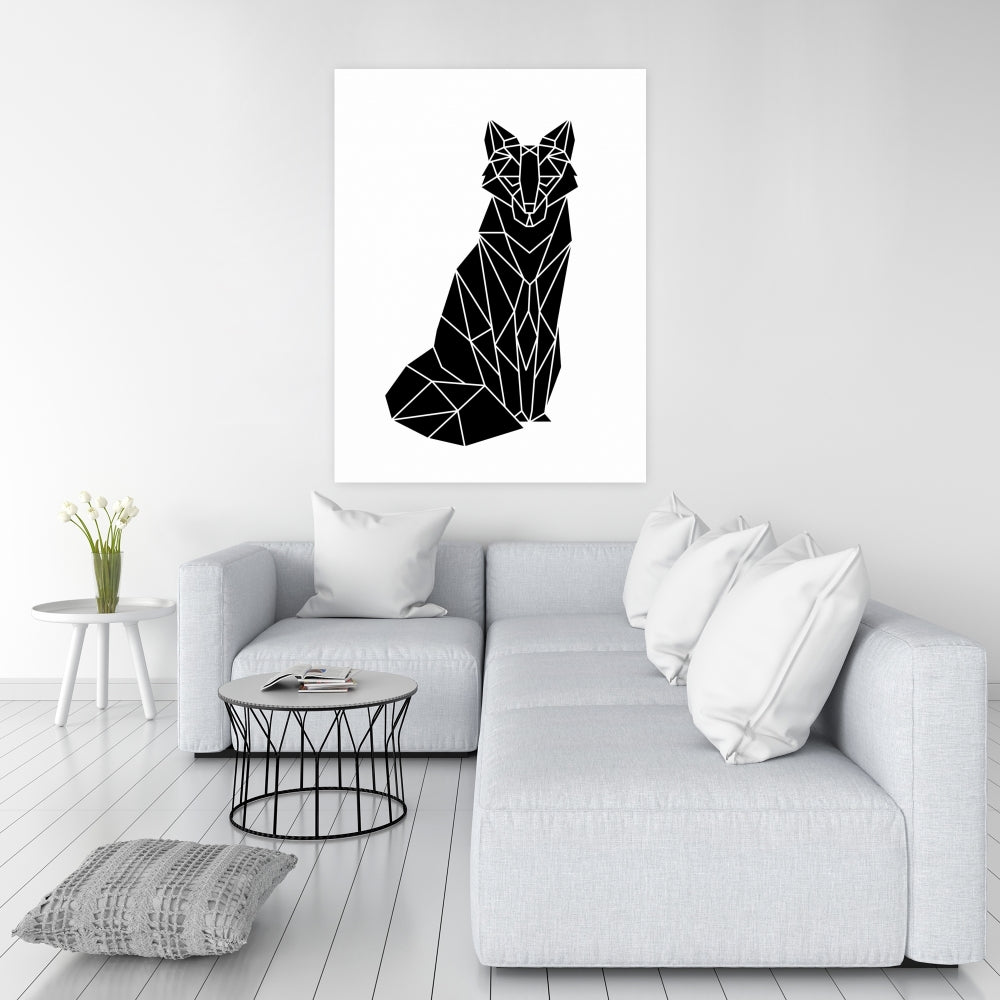 Geometric Fox Canvas | Bedroom Decor | Animal Shapes Art