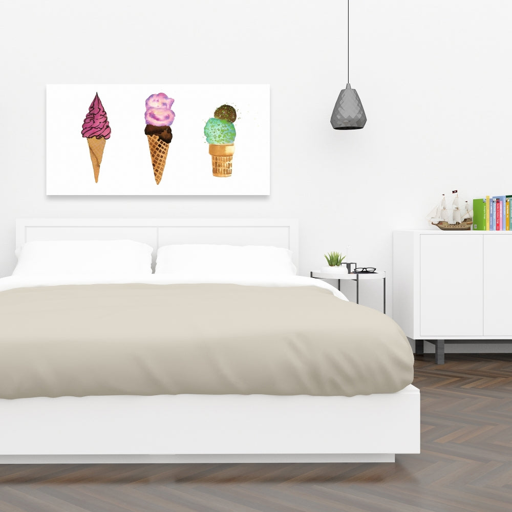 Ice Cream Cones Canvas | Kitchen Wall Art Decor