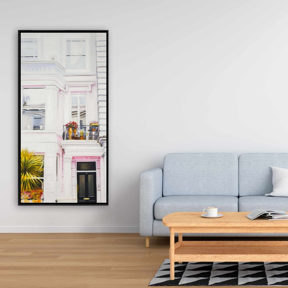 West Coast Houses Canvas | White Framed Art for Home Decor
