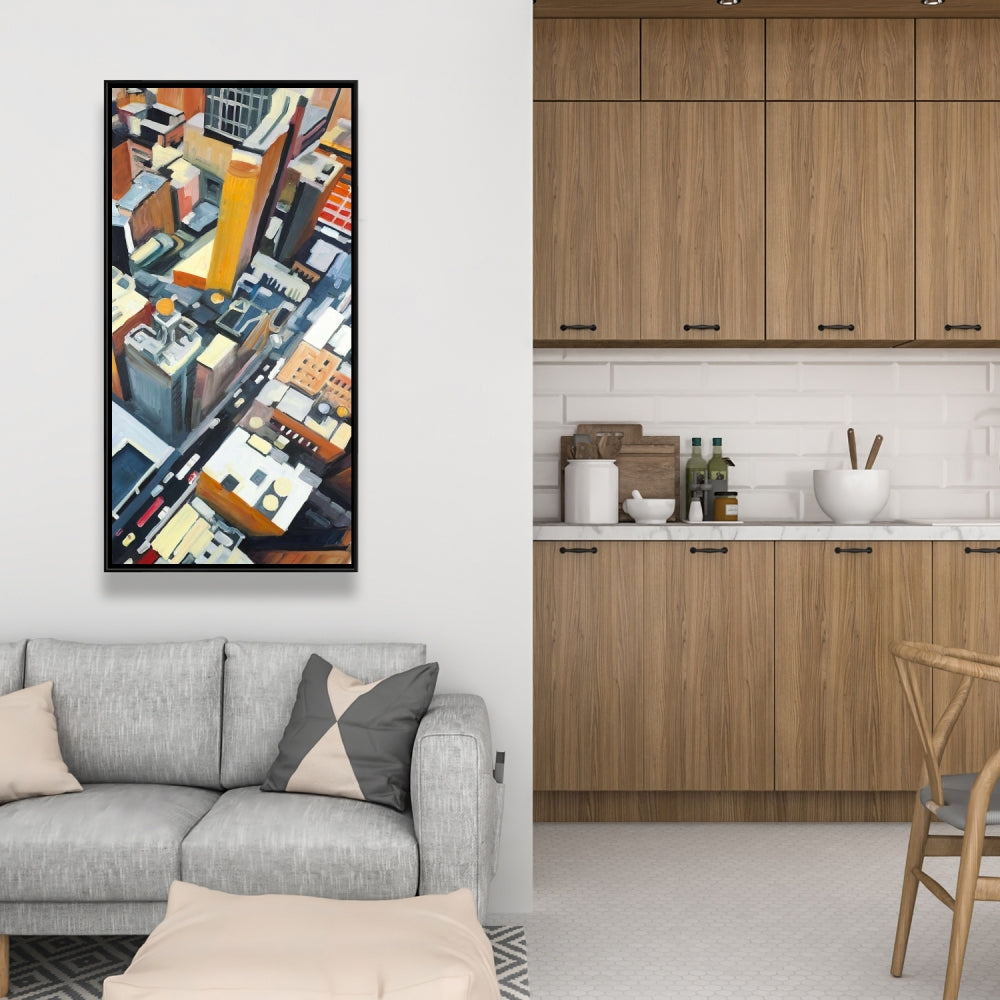 Toile « Vue aérienne des immeubles de New York » | Décoration d'intérieur industrielle