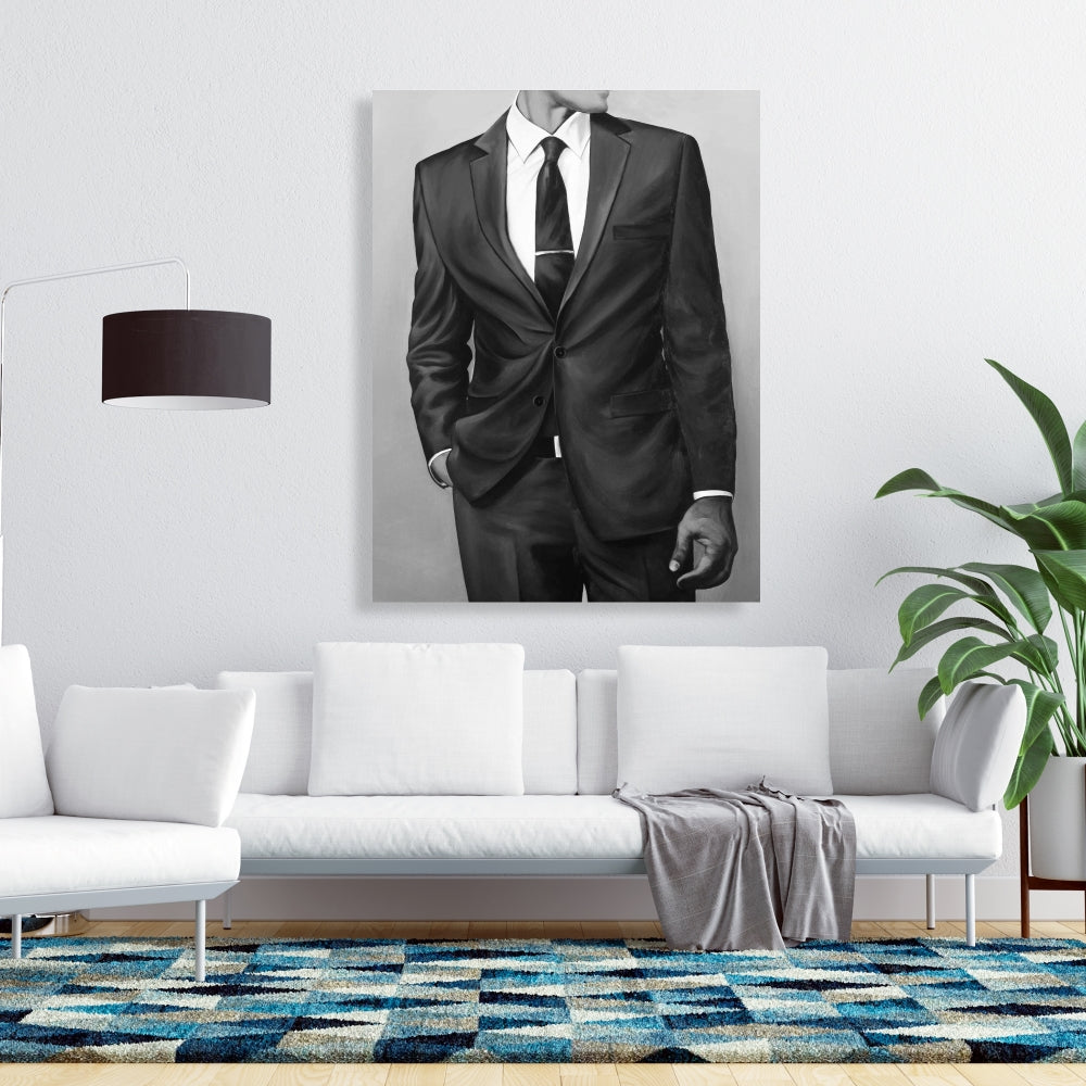 Minimalist Bedroom Decor | White Canvas Man in Great Costume