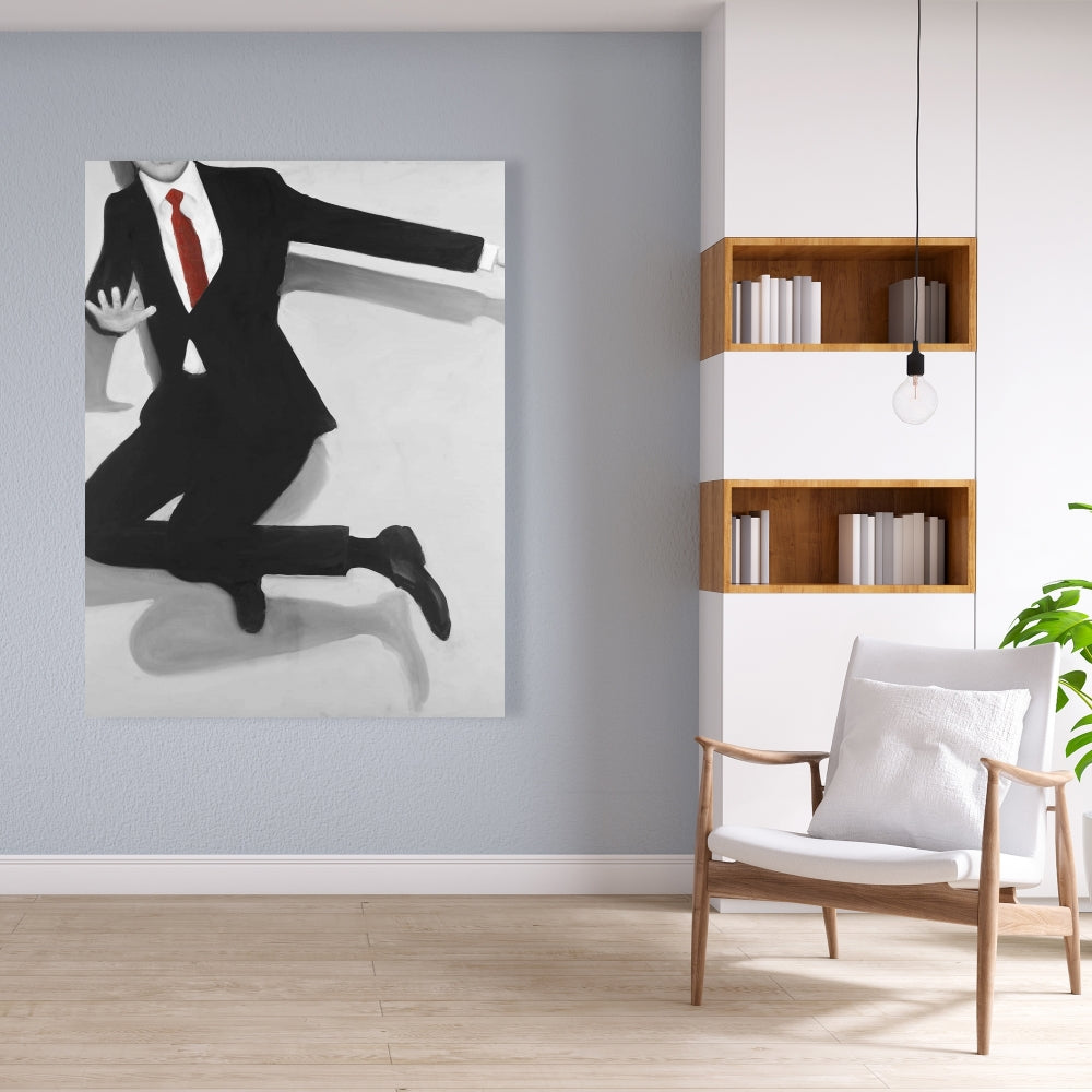 Toile de chambre contemporaine – Décoration classique représentant un homme sauteur