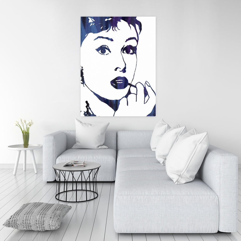Blue Retro Audrey Hepburn Canvas - Cigarillo Home Decor
