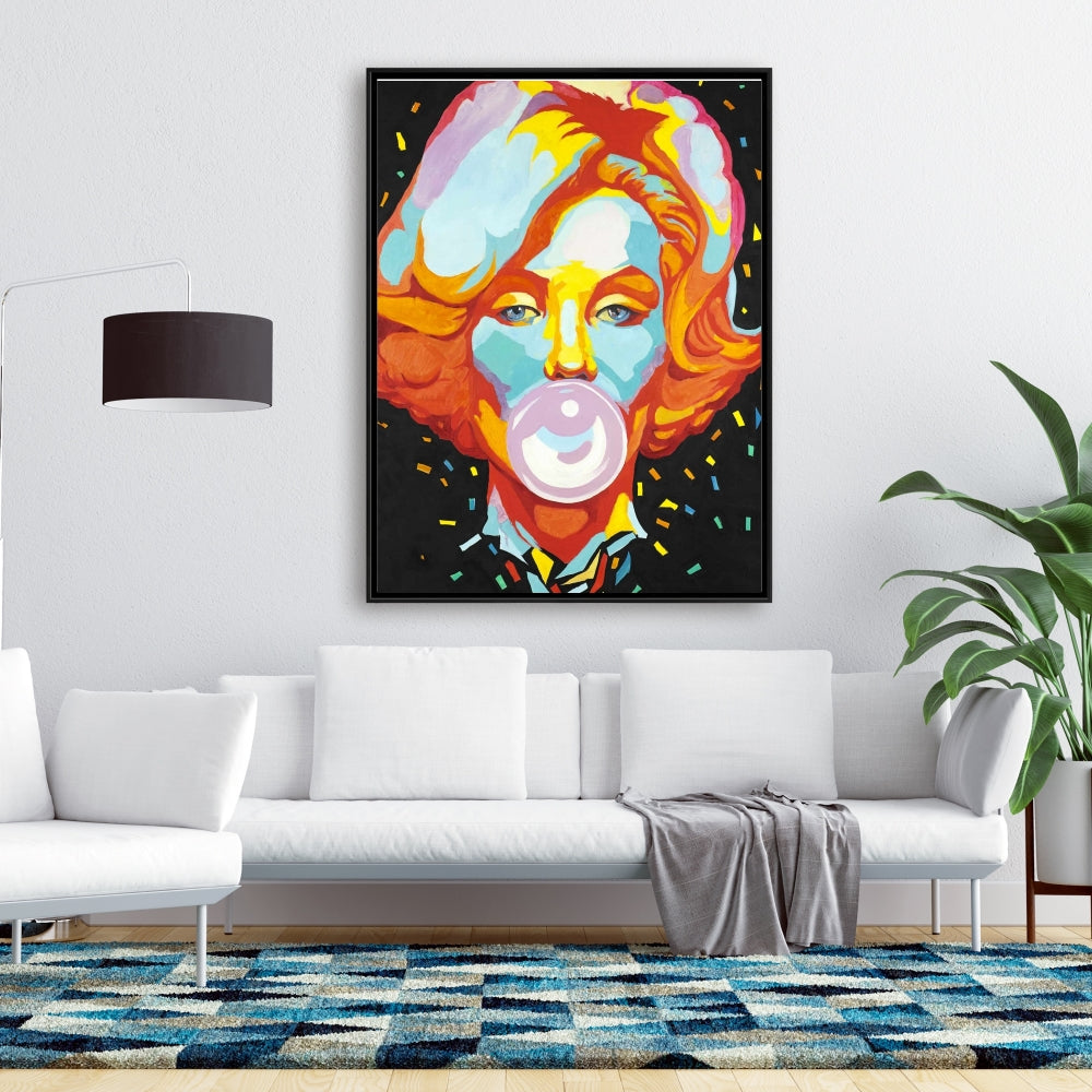Colorful Marilyn Monroe Bubblegum Canvas | Home Decor Art