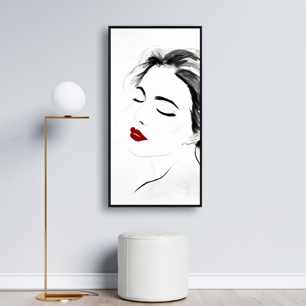 White Beauty Bedroom Canvas | Serenely Lady Watercolor Portrait