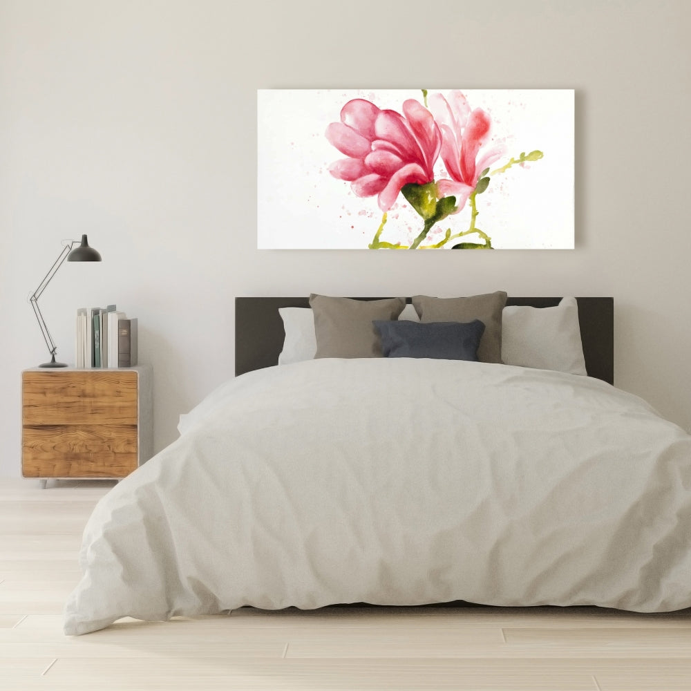Romantic Magnolia Flowers Canvas - Floral Bedroom Wall Art