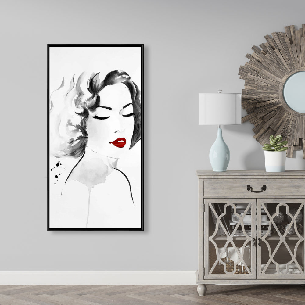 Watercolor Woman Minimalist Framed Canvas | Home Decor