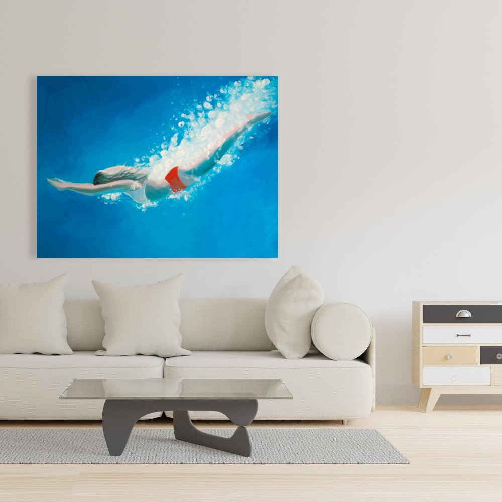 Coastal Modern Sea Canvas - Diving Jump Home Decor Wall Art