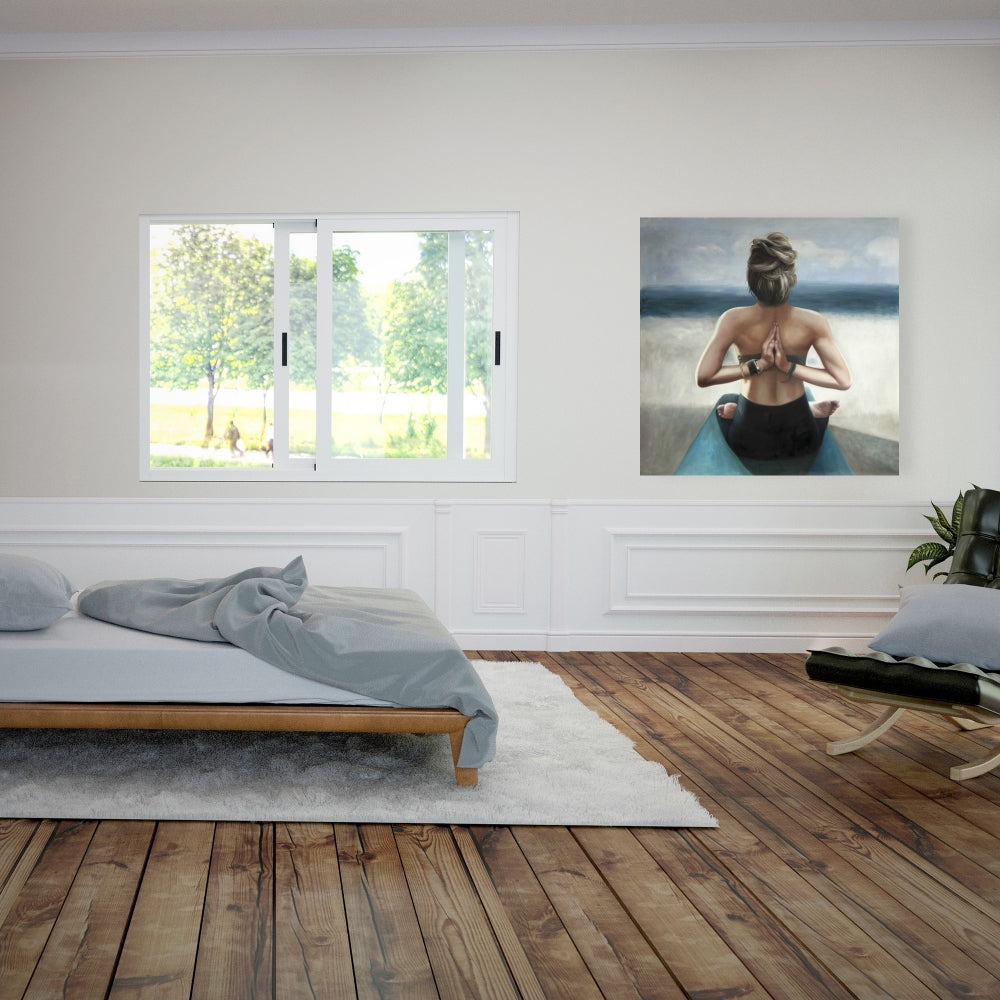 Reverse Prayer Pose Canvas | Spiritual Bedroom Wall Art Decor