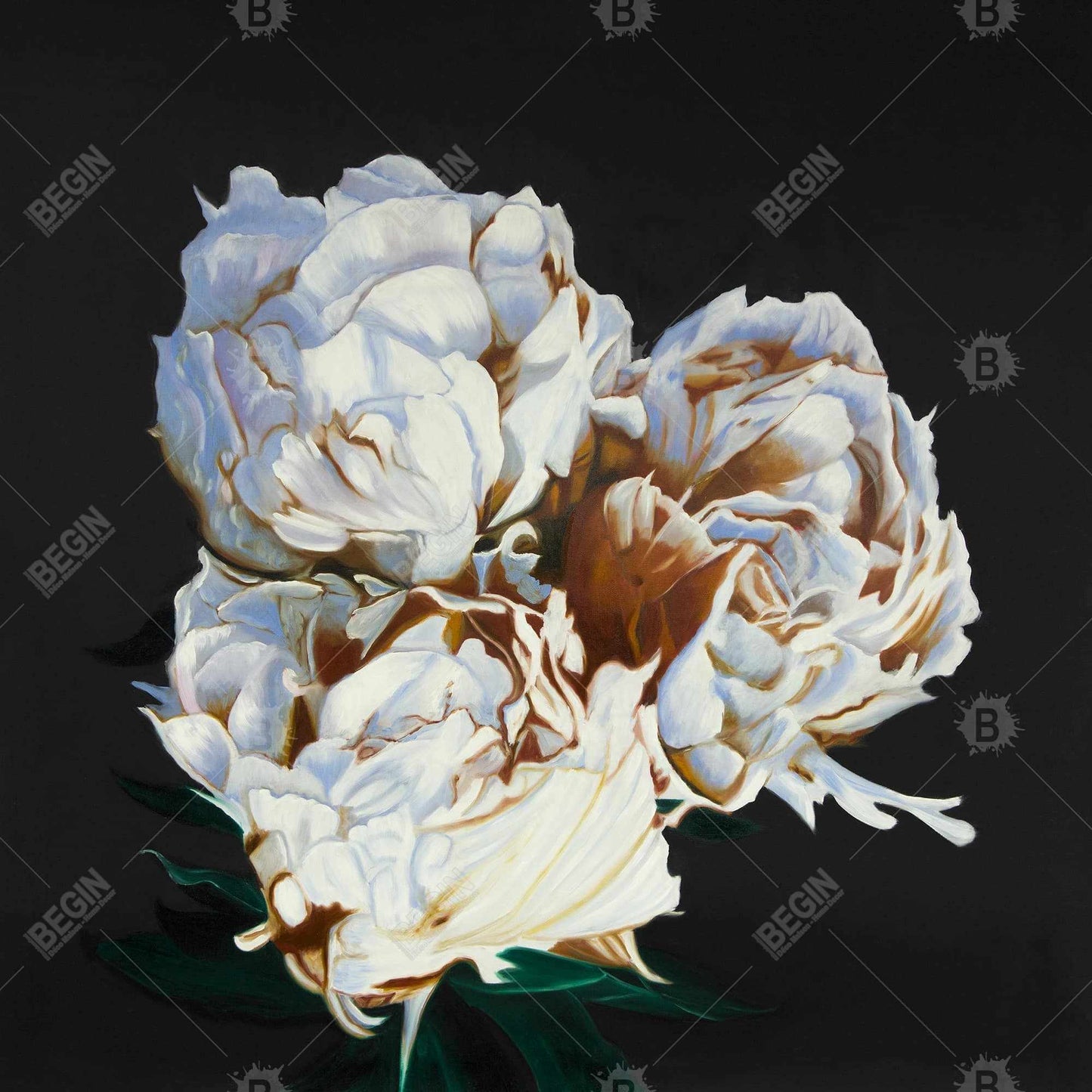 Romantic Blooming Peonies Canvas | Floral Bedroom Decor Art
