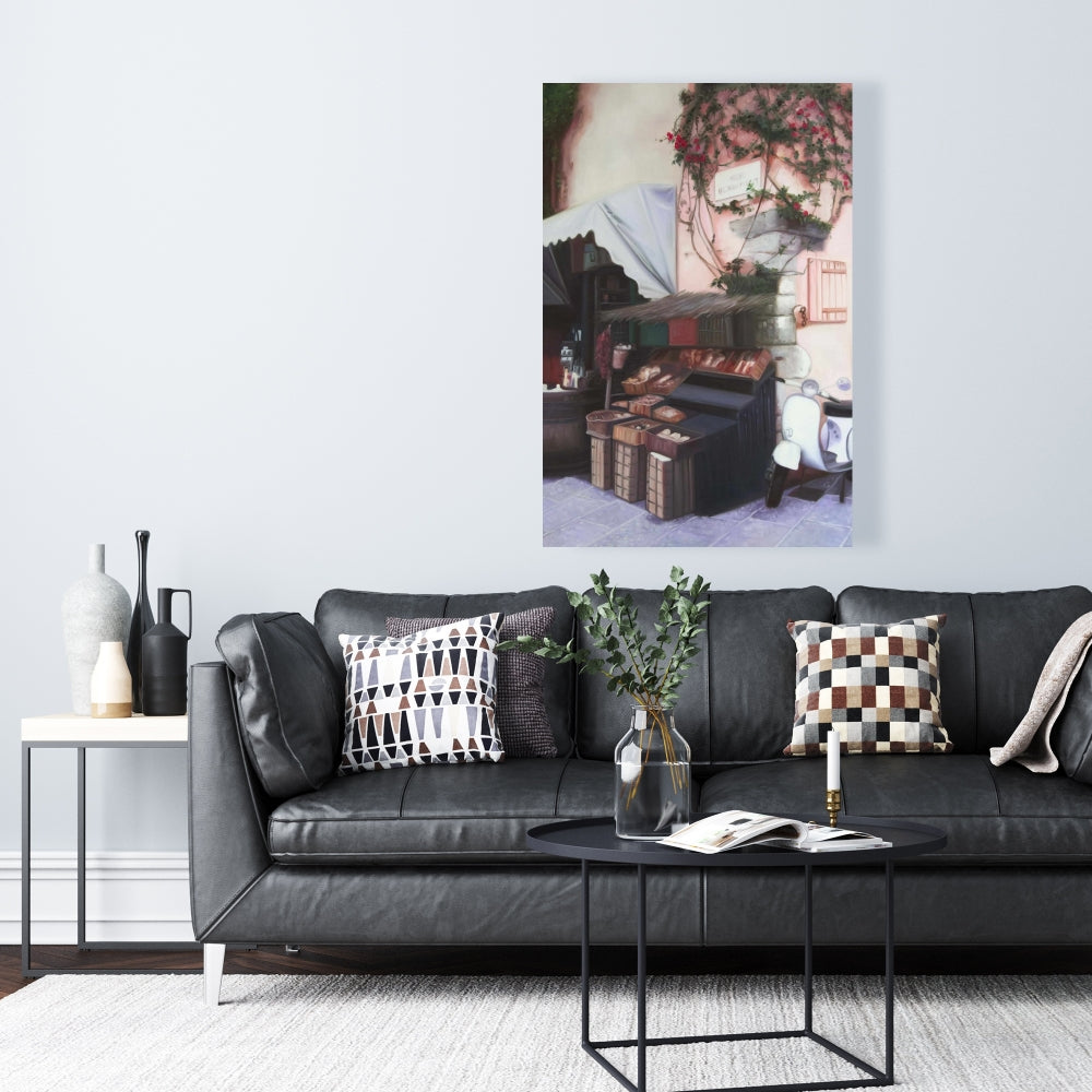 Kiosk in Italy Canvas - Leaves Architecture Bedroom Decor