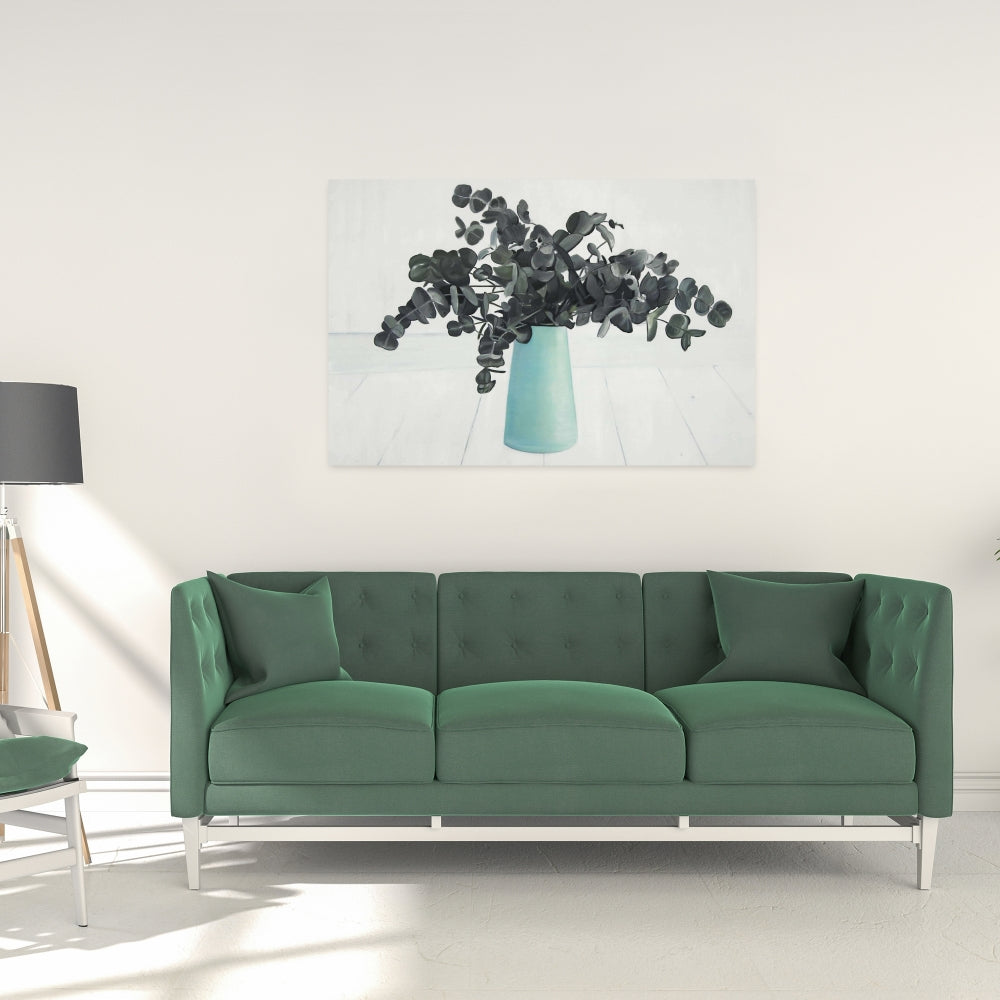 Bouquet of Eucalyptus Canvas | Botanical White Bedroom Decor
