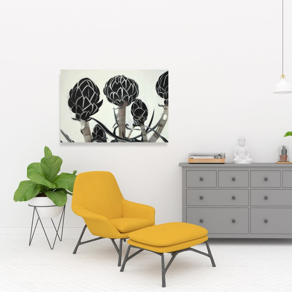 Botanical Kitchen Artichokes Canvas | Elegant Home Decor