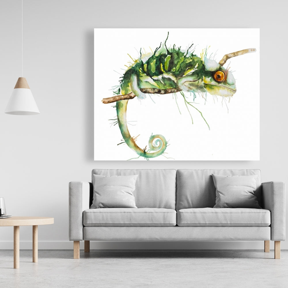 Chameleon on the Lookout Canvas - Reptile Home Decor Art