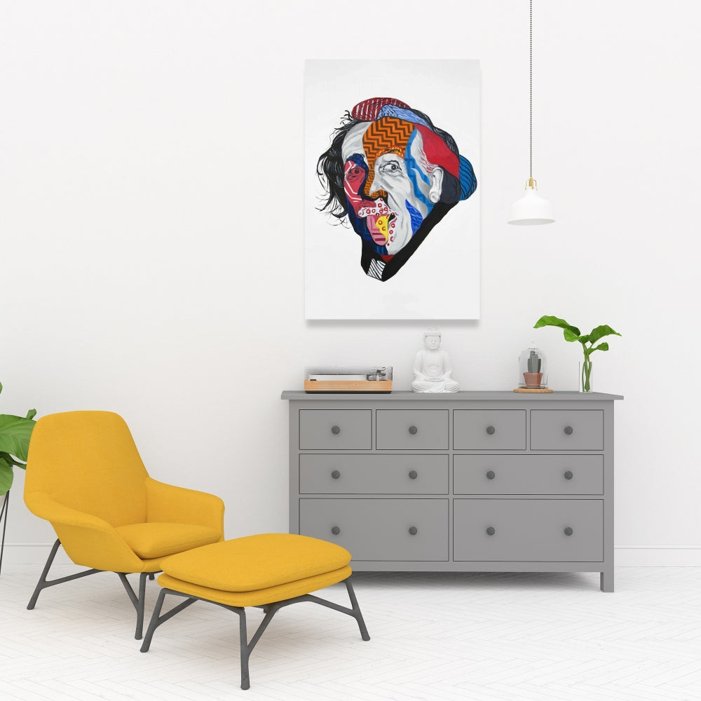 Abstract Albert Einstein Canvas | Living Room Home Decor