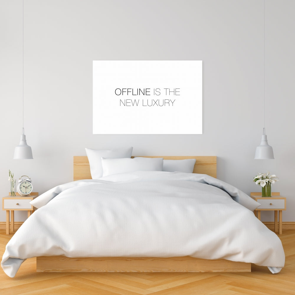 Offline is the New Luxury Canvas | Motivational Bedroom Decor