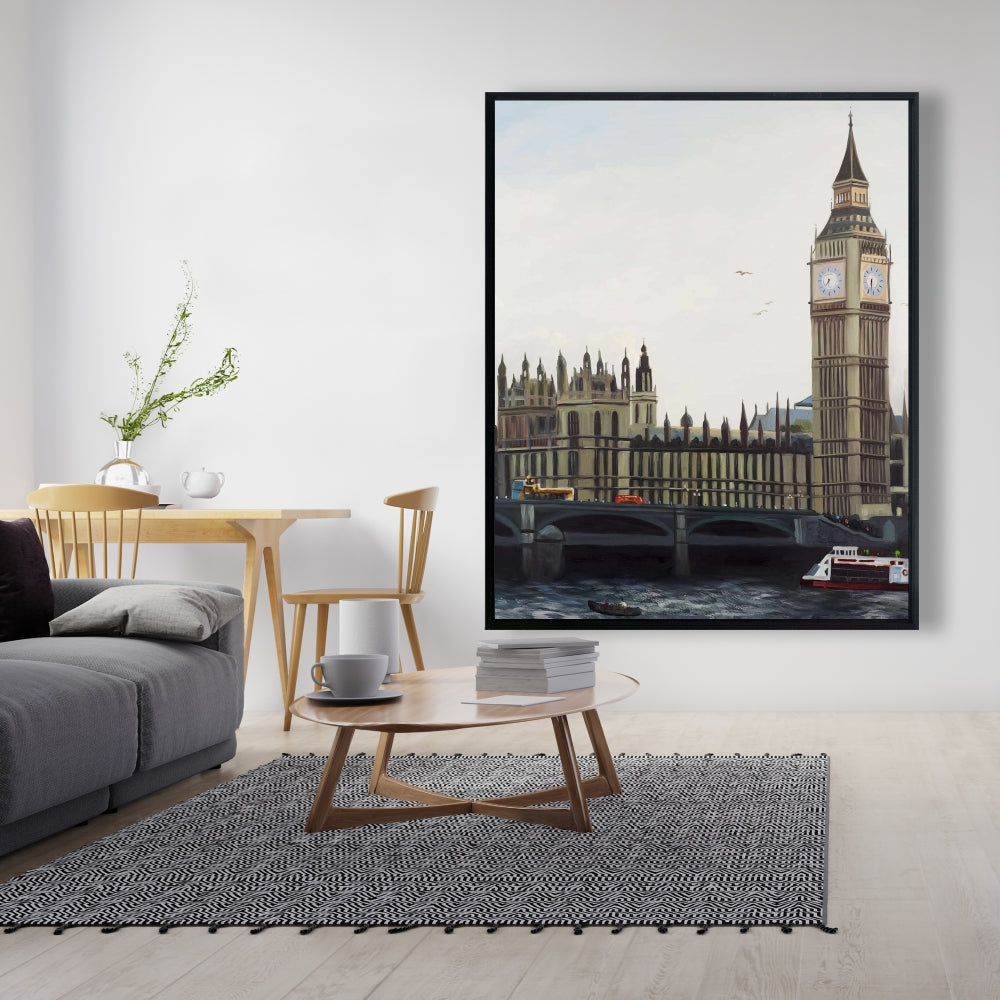 Toile de la tour de l'horloge Big Ben - Décoration de chambre architecturale