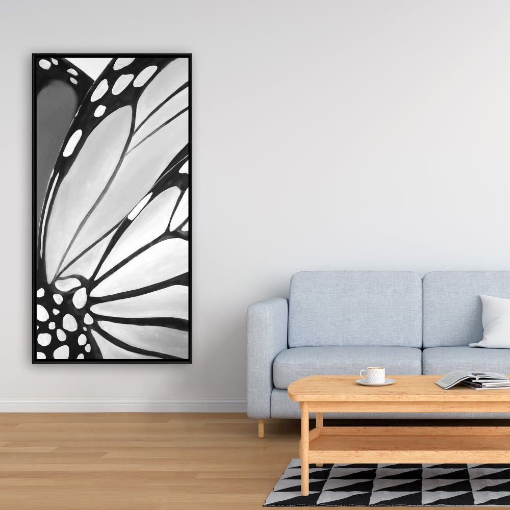 Monarch Wings Closeup Canvas - White Animals Insect Decor