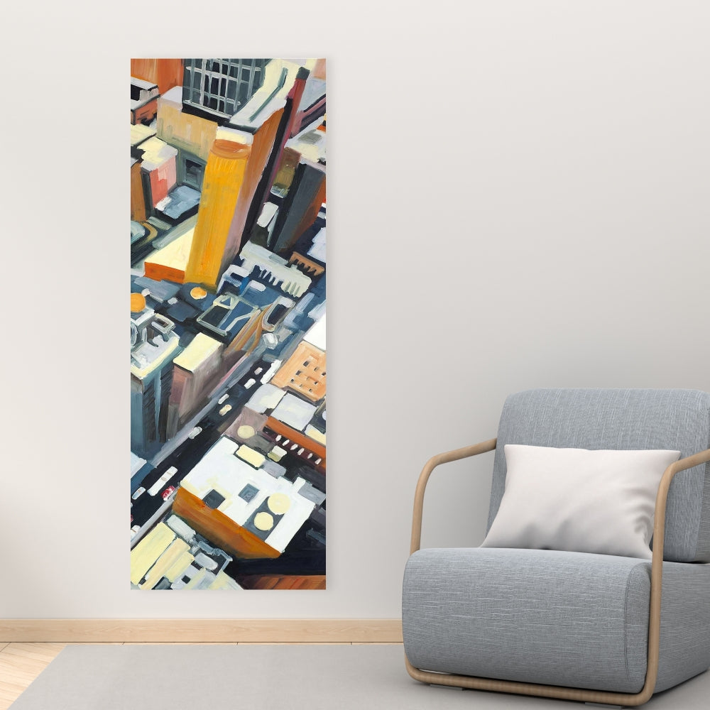 High Top View of NYC Buildings Canvas - Industrial Home Decor