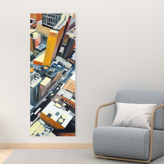 High Top View of NYC Buildings Canvas - Industrial Home Decor
