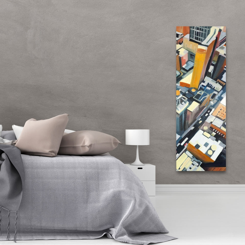 High Top View of NYC Buildings Canvas - Industrial Home Decor