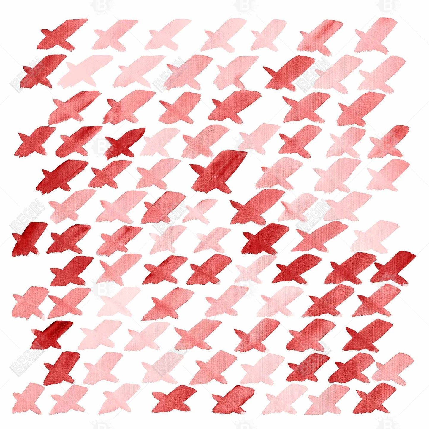 Shapes Abstract Canvas - X Red Pattern Home Decor Wall Art