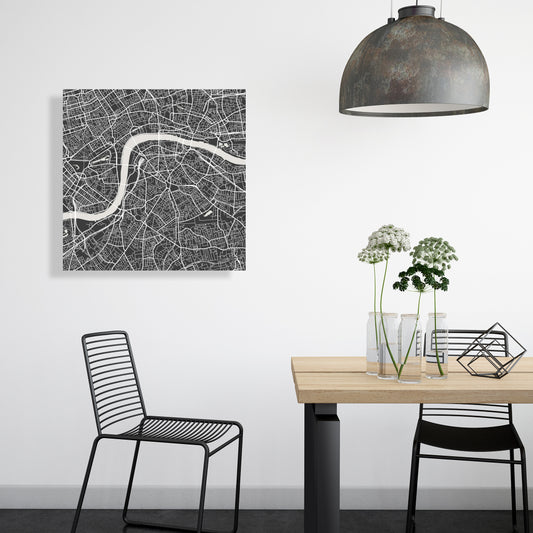 London City Plan Blueprints | Industrial Canvas Home Decor