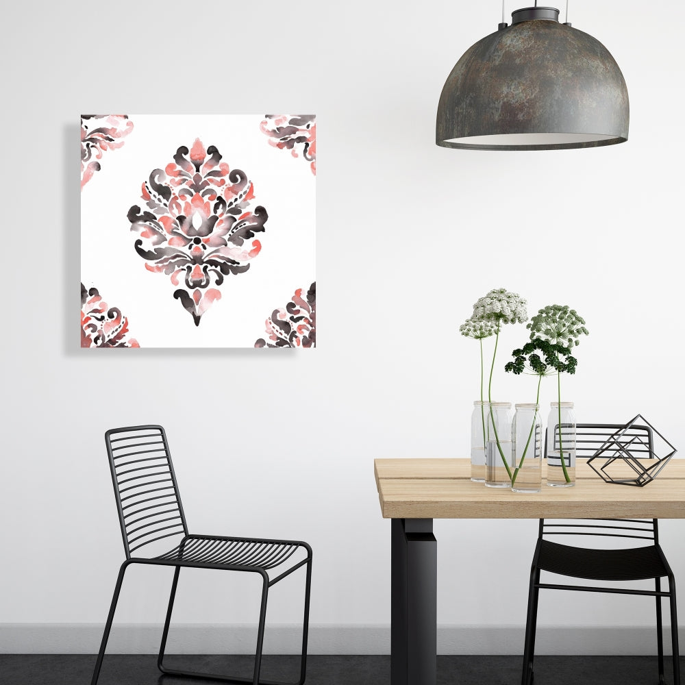 Coral Baroque Ornament Canvas | Home Decor Coral Patterns