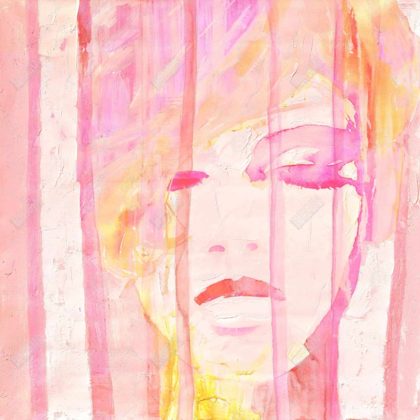 Portrait abstrait féminin sur toile encadrée | Décoration d'intérieur moderne