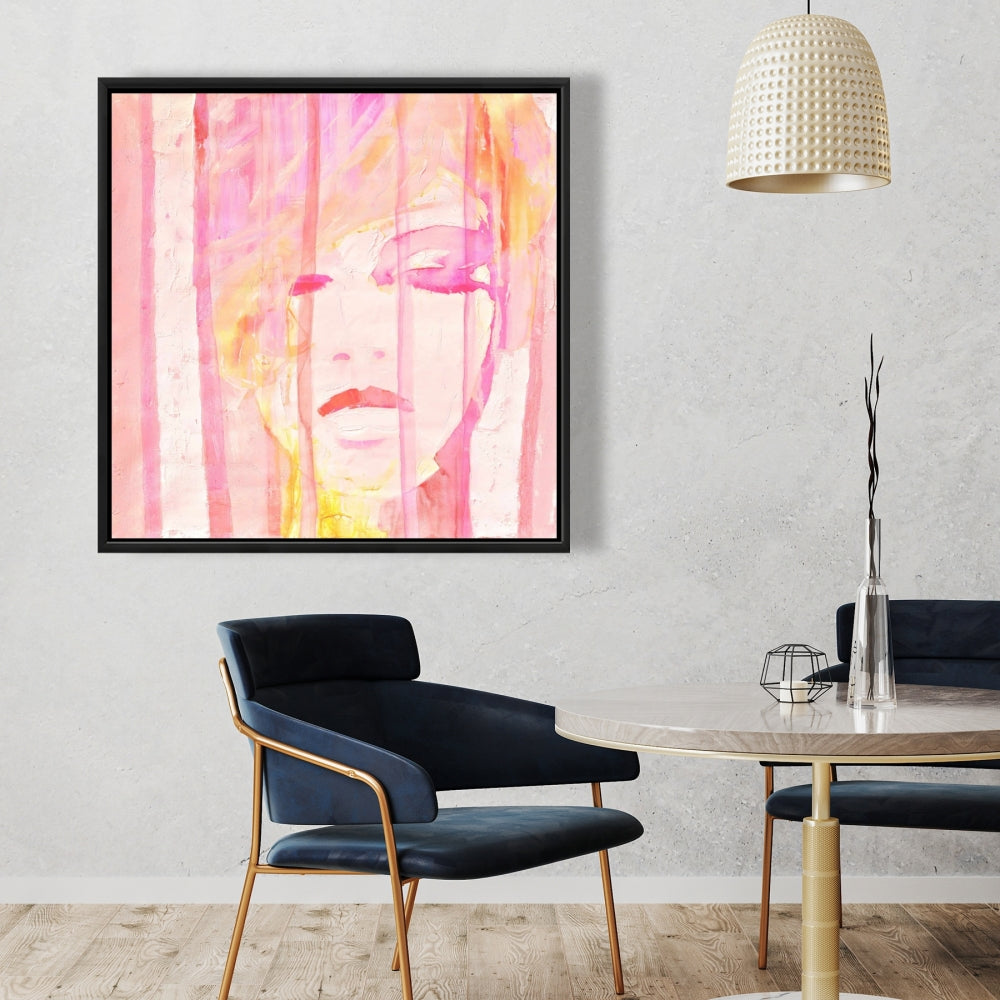 Portrait abstrait féminin sur toile encadrée | Décoration d'intérieur moderne
