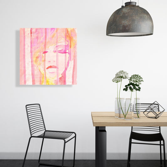 Portrait abstrait féminin sur toile | Décoration de chambre moderne